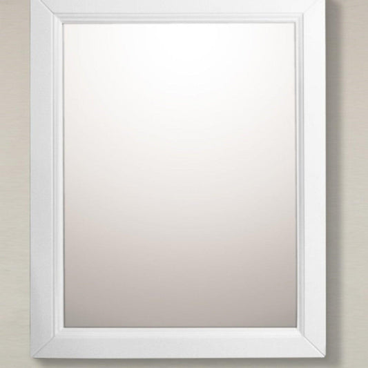 Bellaterra Home 30" x 36" White Rectangle Wall-Mounted Solid Wood Framed Mirror