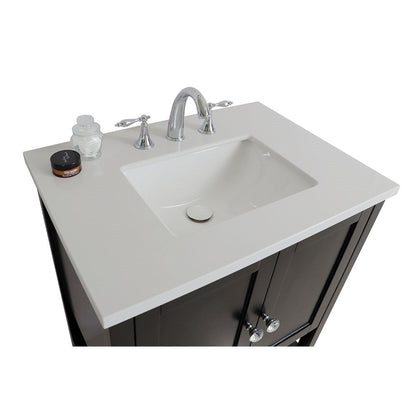 Bellaterra Home 31" 2-Door Espresso Freestanding Vanity Set With White Ceramic Undermount Sink and White Quartz Top