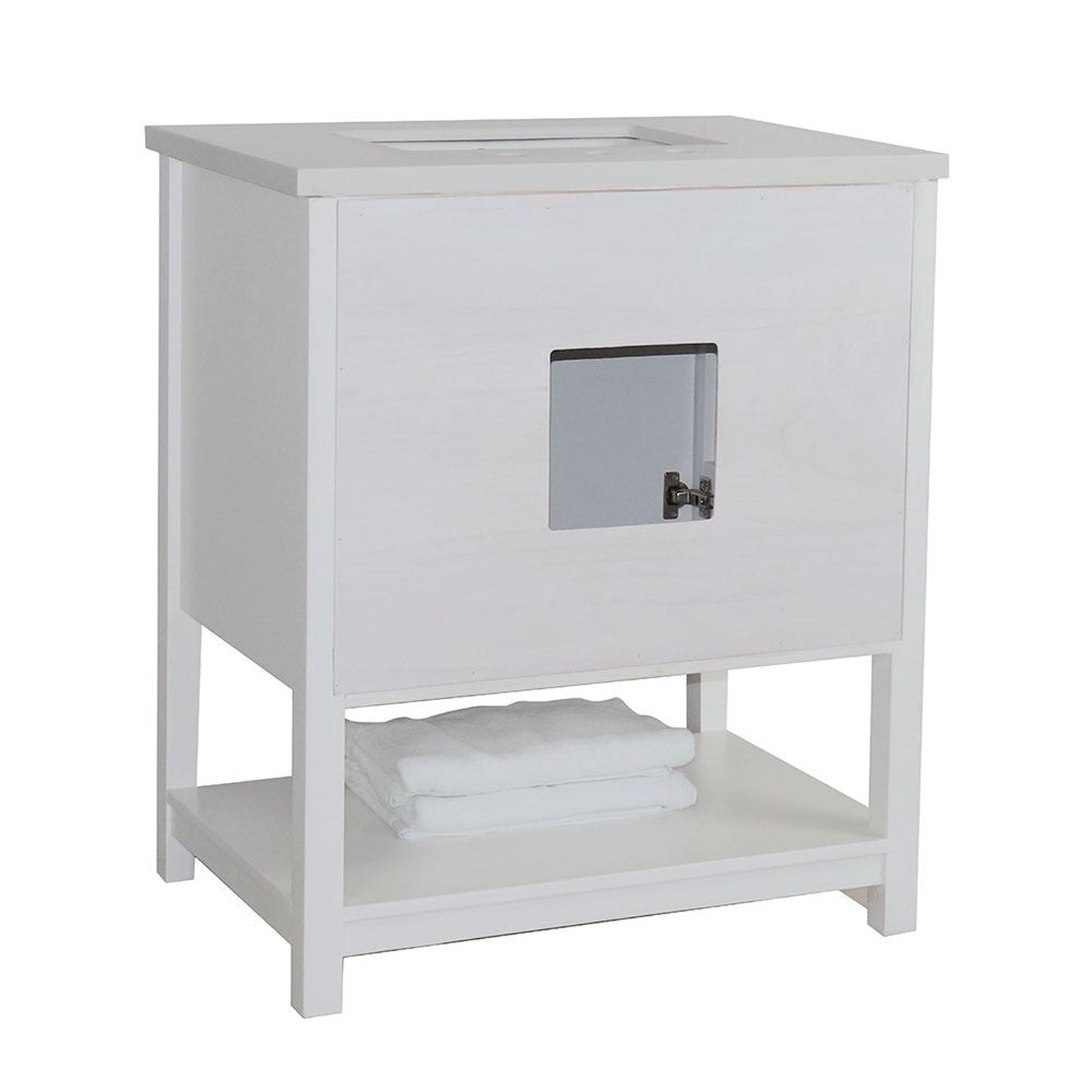 Bellaterra Home 31" 2-Door White Freestanding Vanity Set With White Ceramic Undermount Sink and White Quartz Top