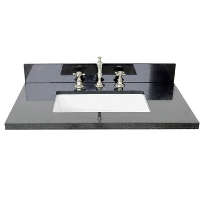 Bellaterra Home 31" x 22" Black Galaxy Three Hole Vanity Top With Undermount Rectangular Sink and Overflow