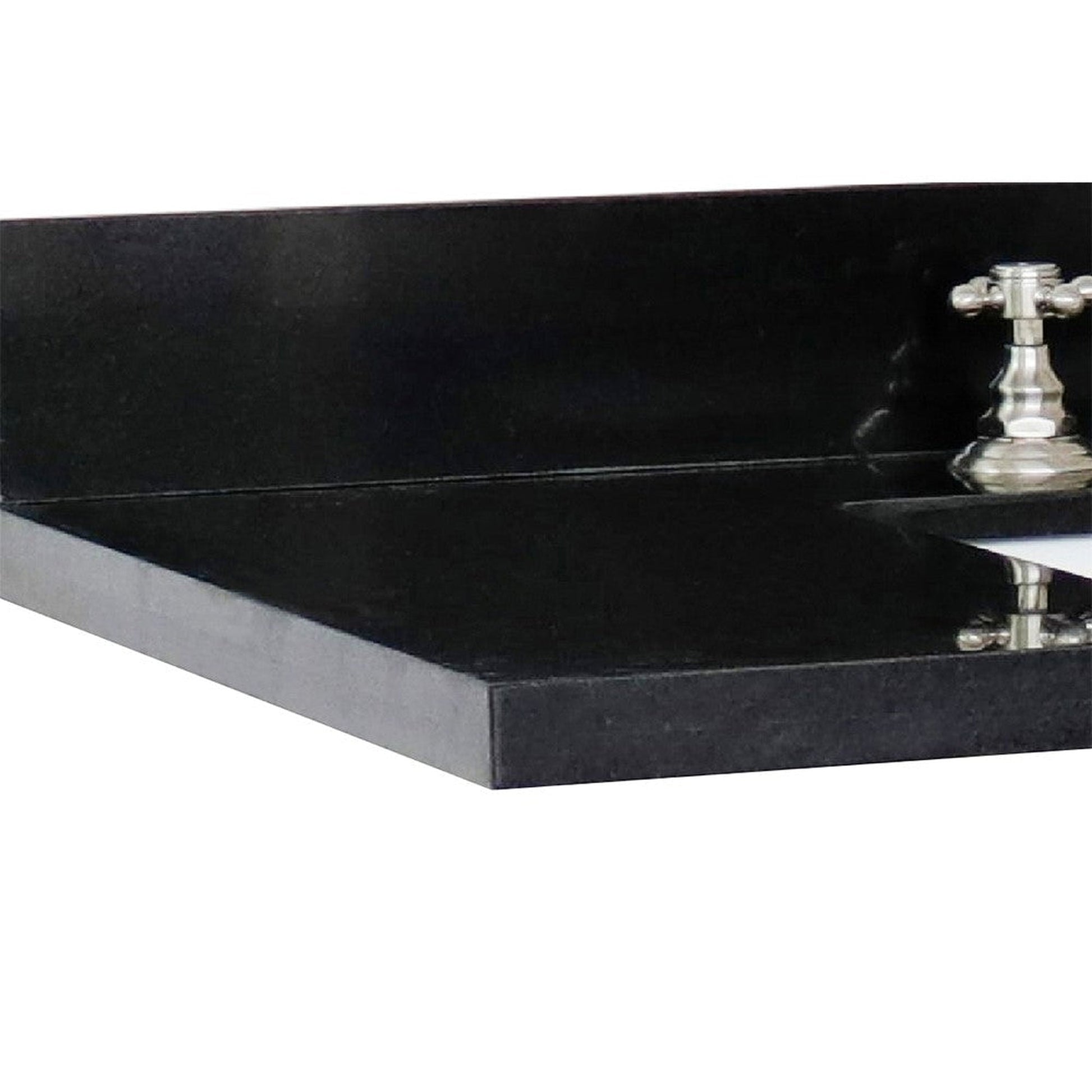 Bellaterra Home 31" x 22" Black Galaxy Three Hole Vanity Top With Undermount Rectangular Sink and Overflow