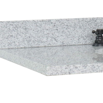 Bellaterra Home 31" x 22" Gray Granite Three Hole Vanity Top With Undermount Oval Sink and Overflow