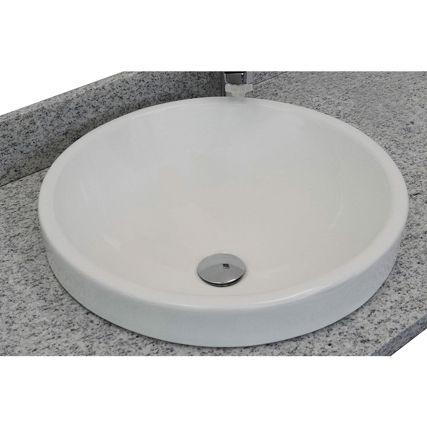 Bellaterra Home 31" x 22" Gray Granite Vanity Top With Semi-recessed Round Sink and Overflow