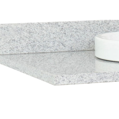 Bellaterra Home 31" x 22" Gray Granite Vanity Top With Semi-recessed Round Sink and Overflow