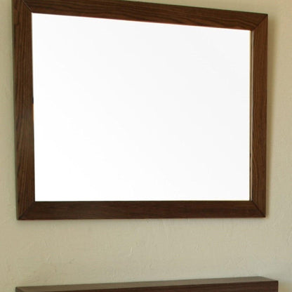 Bellaterra Home 32" x 24" Dark Walnut Rectangle Wall-Mounted Solid Wood Framed Mirror