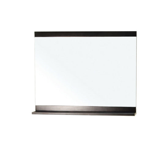 Bellaterra Home 35" x 30" Dark Espresso Rectangle Wall-Mounted Wood Framed Mirror