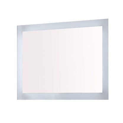 Bellaterra Home 36" x 27" Rectangle Wall-Mounted LED Bordered Illuminated Frameless Mirror With Built-in Bluetooth Speaker