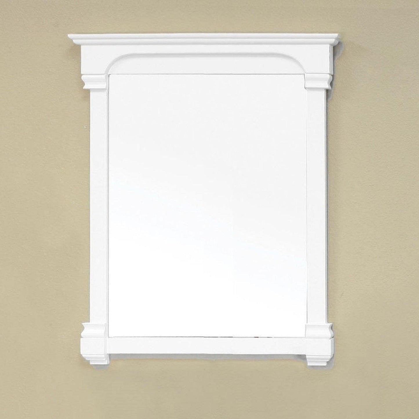 Bellaterra Home 36" x 42" White Rectangle Wall-Mounted Solid Wood Framed Mirror