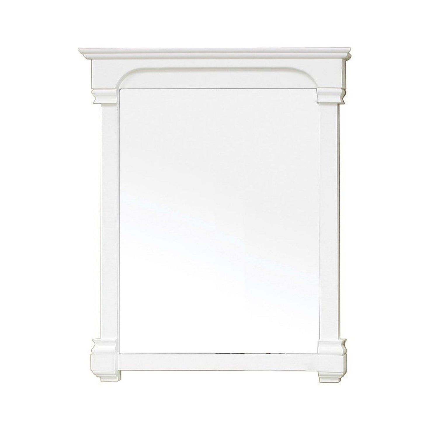 Bellaterra Home 36" x 42" White Rectangle Wall-Mounted Solid Wood Framed Mirror