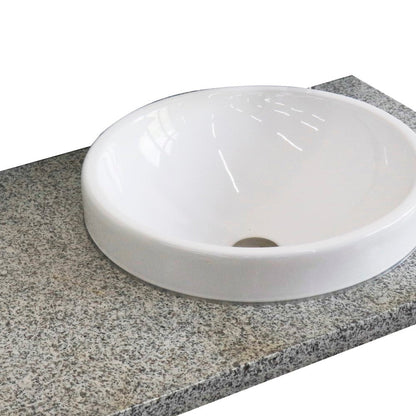 Bellaterra Home 37" x 22" Gray Granite Vanity Top With Right Offset Semi-recessed Round Sink and Overflow