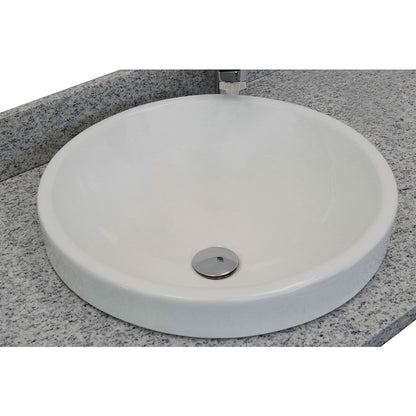 Bellaterra Home 37" x 22" Gray Granite Vanity Top With Semi-recessed Round Sink and Overflow