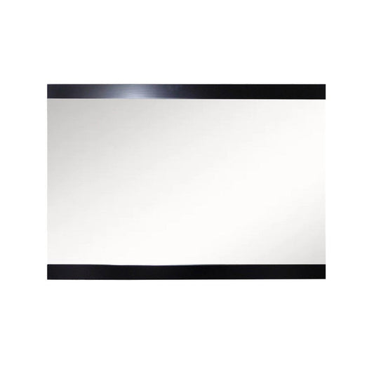 Bellaterra Home 37" x 24" Black Rectangle Wall-Mounted Wood Framed Mirror