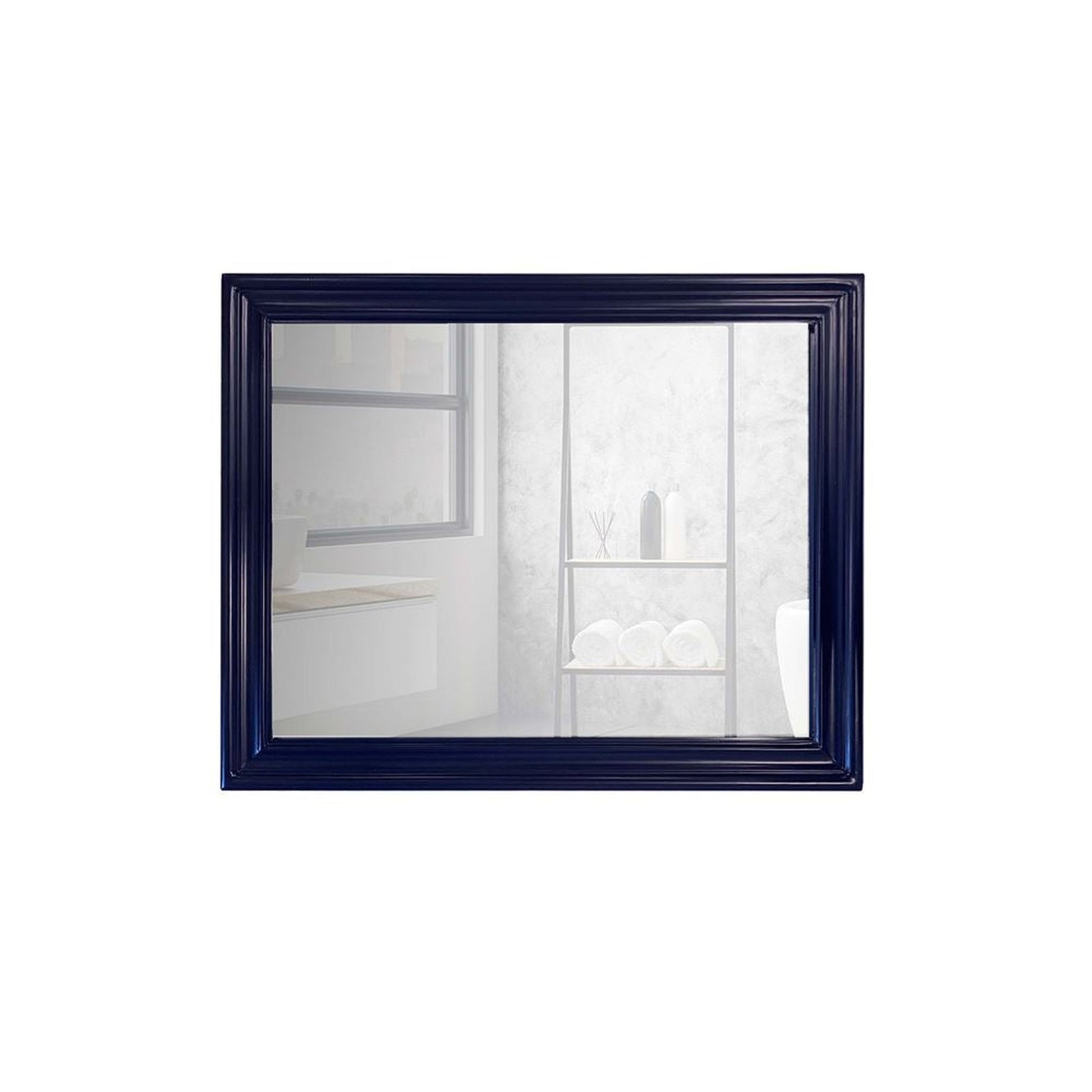 Bellaterra Home 400800-24-M-BU 24" x 30" Blue Rectangle Wall-Mounted Wood Framed Mirror