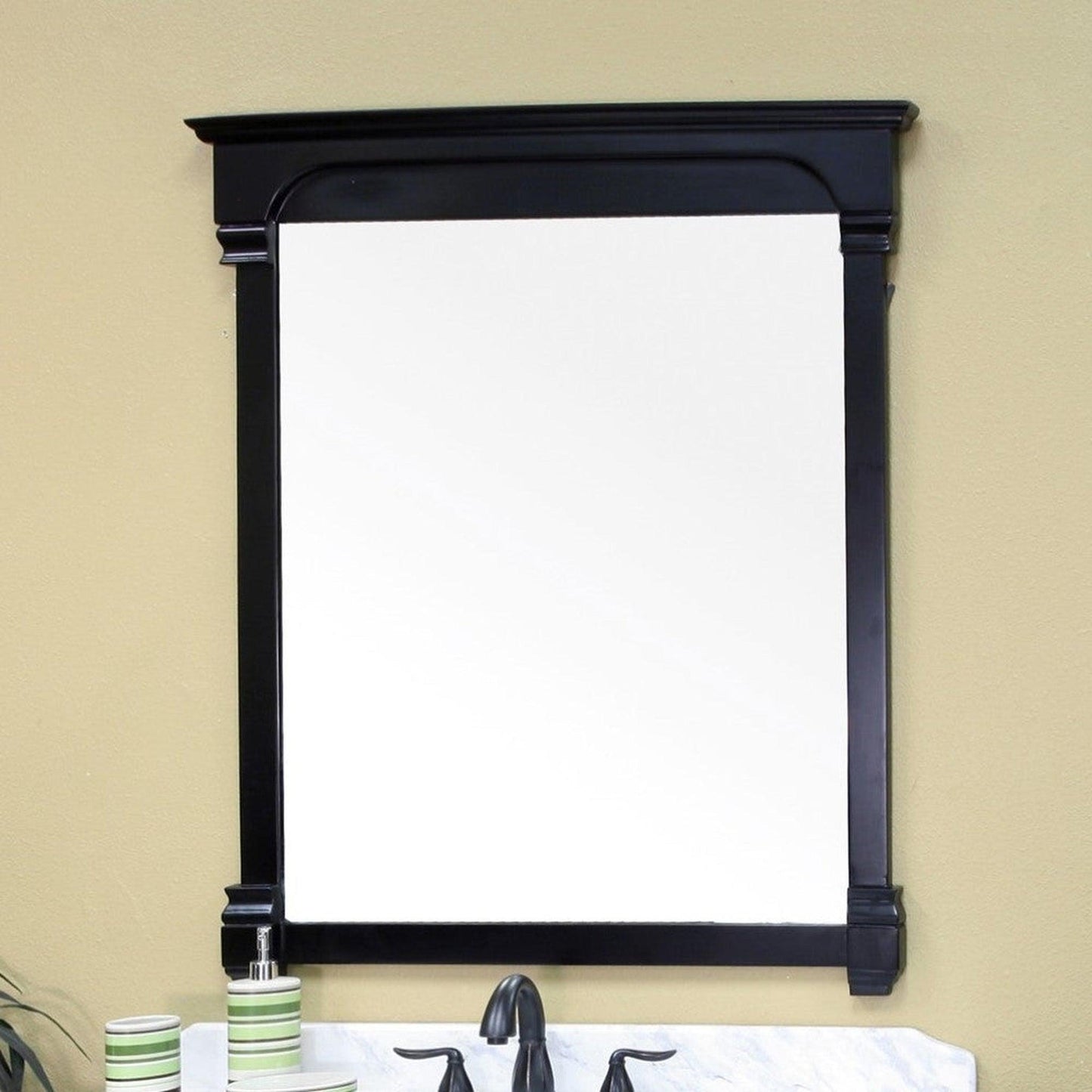 Bellaterra Home 42" Espresso Square Wall-Mounted Solid Wood Framed Mirror