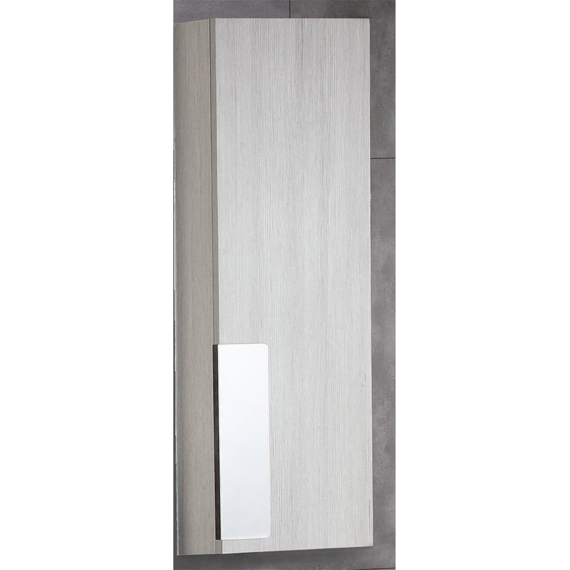 Bellaterra Home 42" x 30" Gray Pine Rectangle Wall-Mounted Frameless Mirror With Dual Cabinet