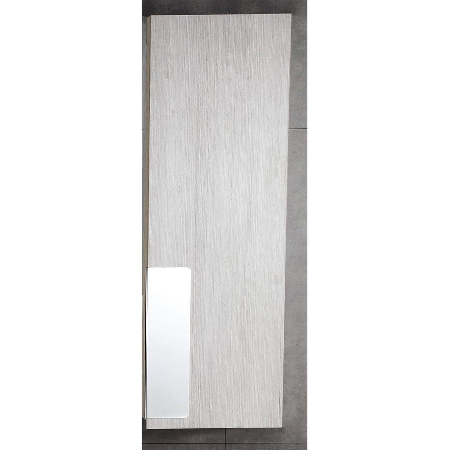 Bellaterra Home 42" x 30" Gray Pine Rectangle Wall-Mounted Frameless Mirror With Dual Cabinet