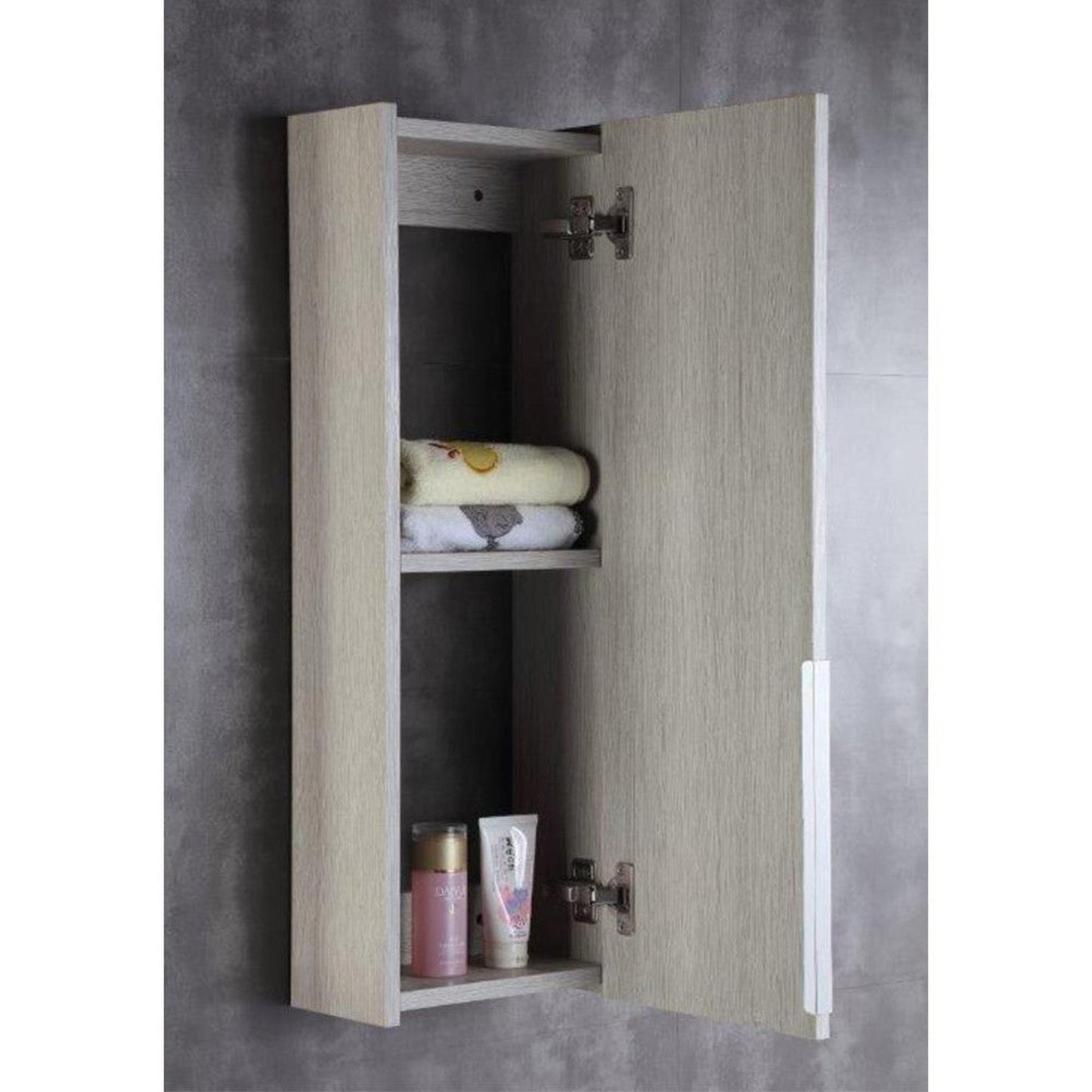 Bellaterra Home 42" x 30" Gray Pine Rectangle Wall-Mounted Frameless Mirror With Dual Cabinet