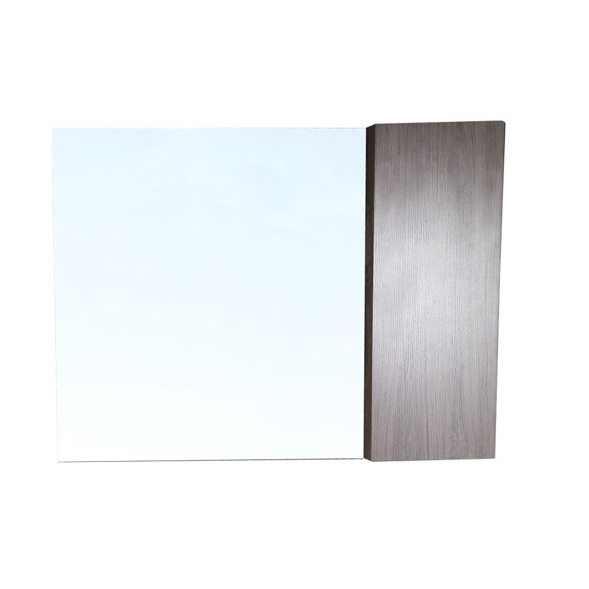 Bellaterra Home 42" x 32" Gray Brownish Oak Rectangle Wall-Mounted Frameless Mirror Cabinet