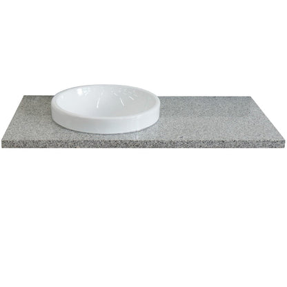 Bellaterra Home 43" x 22" Gray Granite Vanity Top With Left Offset Semi-recessed Round Sink and Overflow