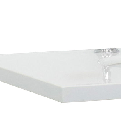 Bellaterra Home 43" x 22" White Quartz Three Hole Vanity Top With Left Offset Undermount Rectangular Sink and Overflow