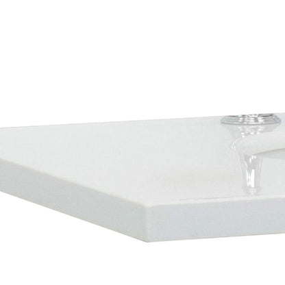 Bellaterra Home 43" x 22" White Quartz Three Hole Vanity Top With Right Offset Undermount Rectangular Sink and Overflow