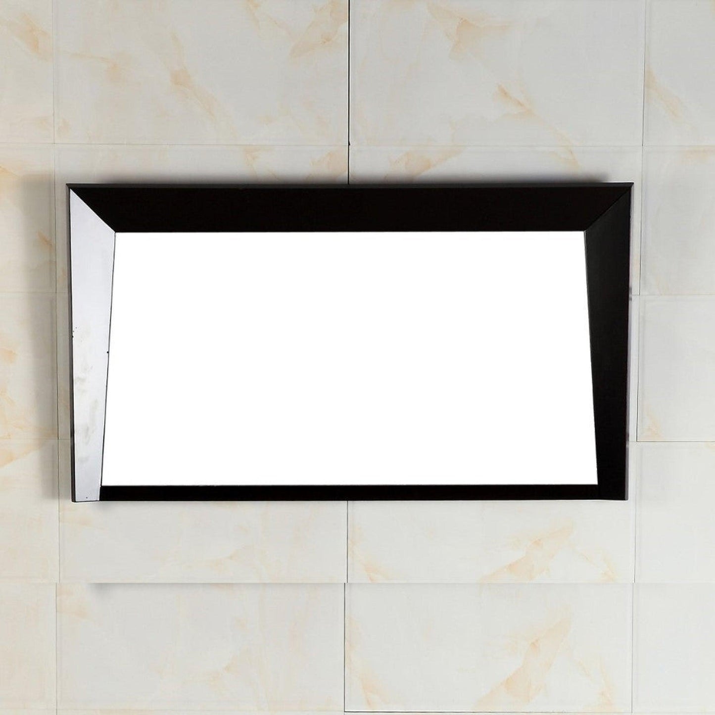 Bellaterra Home 46" x 26" Dark Espresso Angled Wall-Mounted Solid Wood Framed Mirror