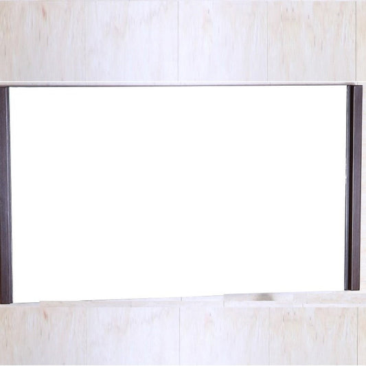 Bellaterra Home 47" x 26" Wenge Rectangle Wall-Mounted Solid Wood Framed Mirror