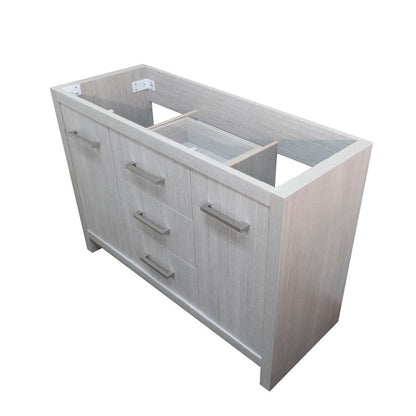 Bellaterra Home 48" 2-Door 3-Drawer Gray Freestanding Vanity Set With Ceramic Double Integrated Sink and Ceramic Top