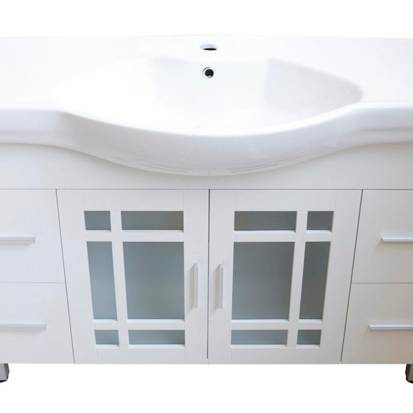 Bellaterra Home 48" 2-Door 4-Drawer White Freestanding Vanity Set With White Ceramic Euro Sink and White Ceramic Top