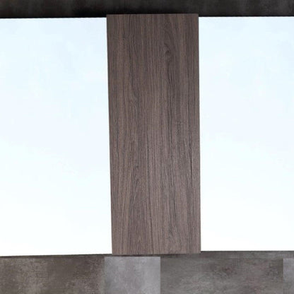 Bellaterra Home 48" x 32" Gray Brownish Oak Rectangle Wall-Mounted Frameless Mirror Cabinet