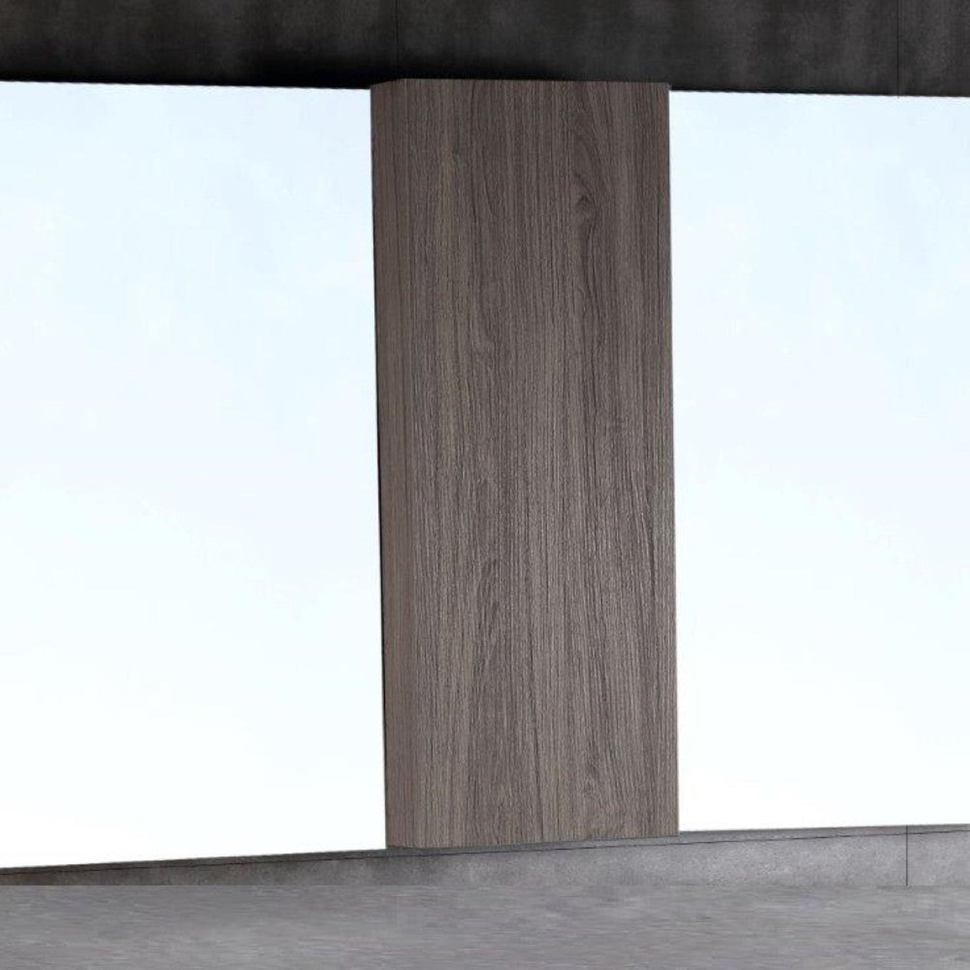 Bellaterra Home 48" x 32" Gray Brownish Oak Rectangle Wall-Mounted Frameless Mirror Cabinet