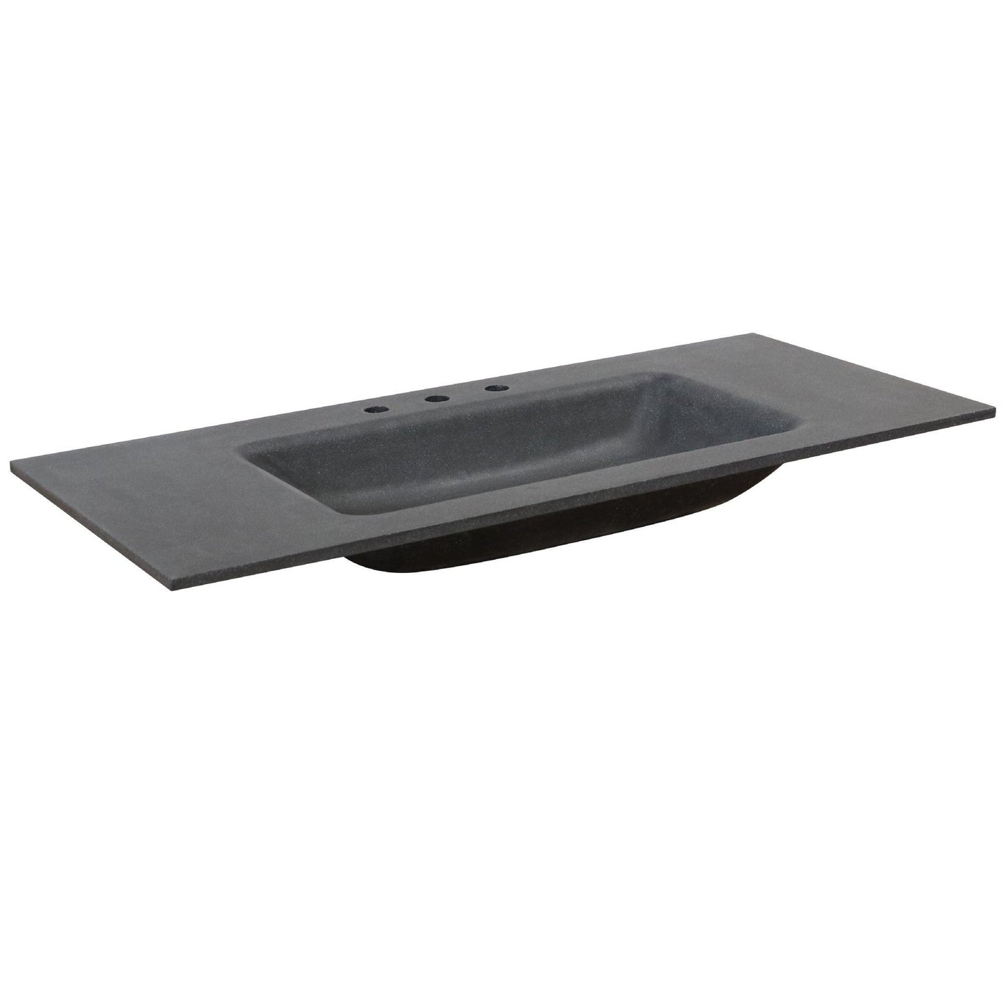 Bellaterra Home 49" x 22" Black Concrete Three Hole Vanity Top With Integrated Rectangular Sink