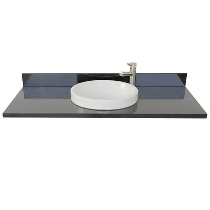 Bellaterra Home 49" x 22" Black Galaxy Vanity Top With Semi-recessed Round Sink and Overflow