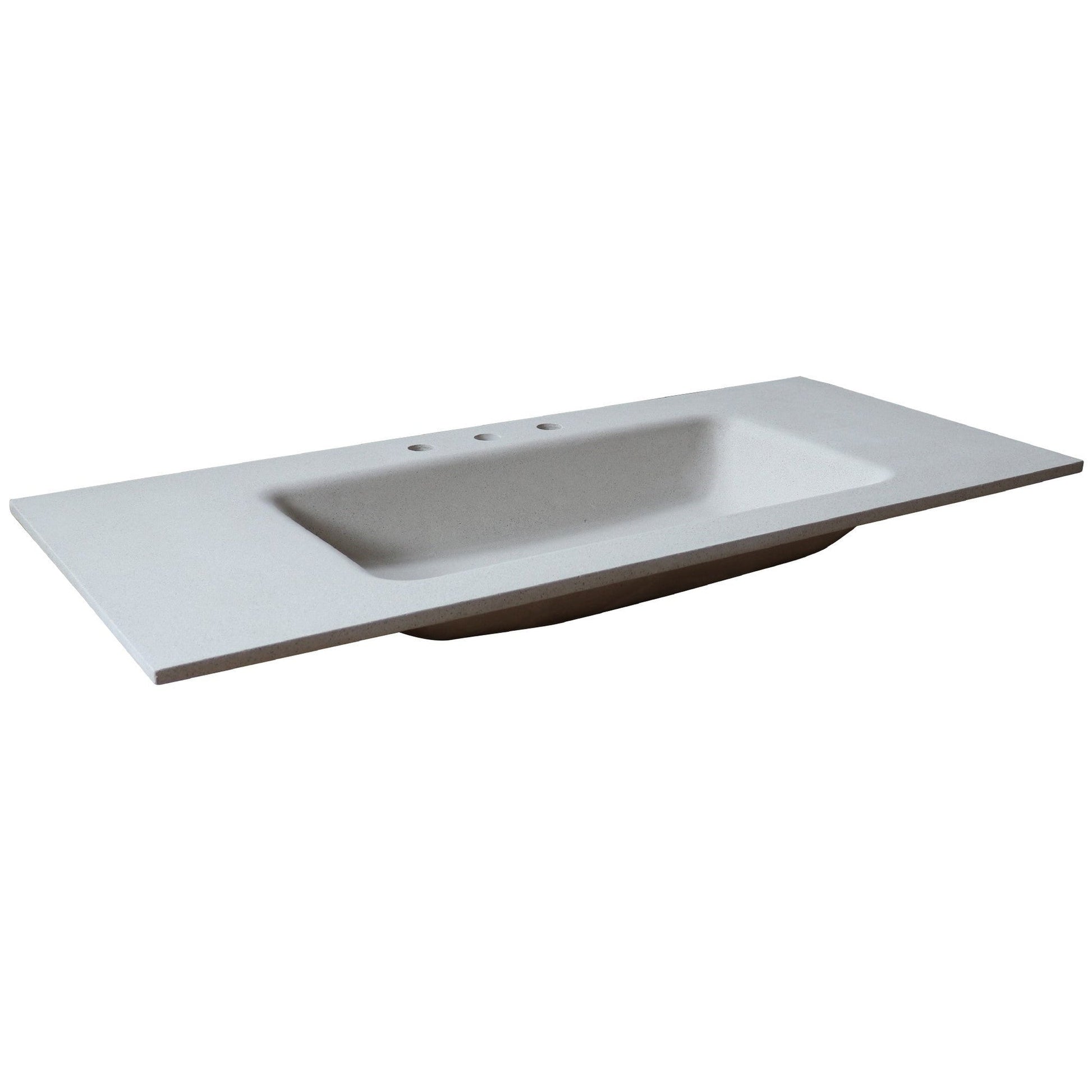 Bellaterra Home 49" x 22" Slate White Concrete Three Hole Vanity Top With Integrated Rectangular Sink