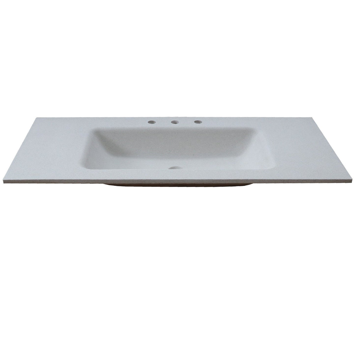 Bellaterra Home 49" x 22" Slate White Concrete Three Hole Vanity Top With Integrated Rectangular Sink