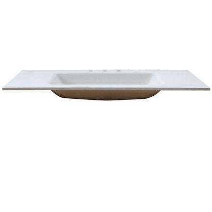 Bellaterra Home 49" x 22" Slate White Concrete Three Hole Vanity Top With Integrated Rectangular Sink