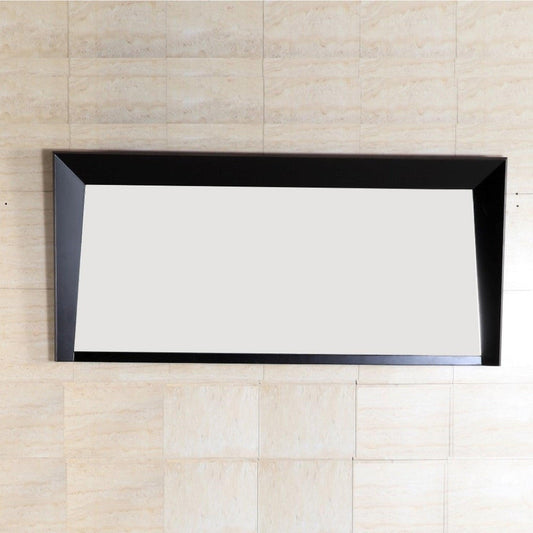 Bellaterra Home 56" x 26" Dark Espresso Angled Wall-Mounted Solid Wood Framed Mirror
