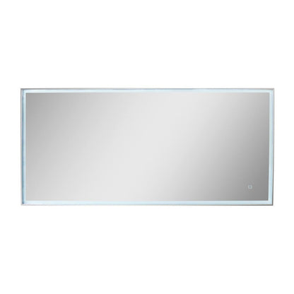 Bellaterra Home 59" x 28" Rectangle Wall-Mounted LED Bordered Illuminated Mirror