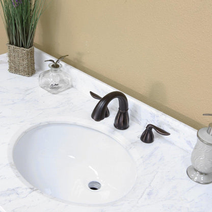 Bellaterra Home 60" 1-Door 6-Drawer Espresso Freestanding Vanity Set With White Ceramic Undermount Sink and White Marble Top