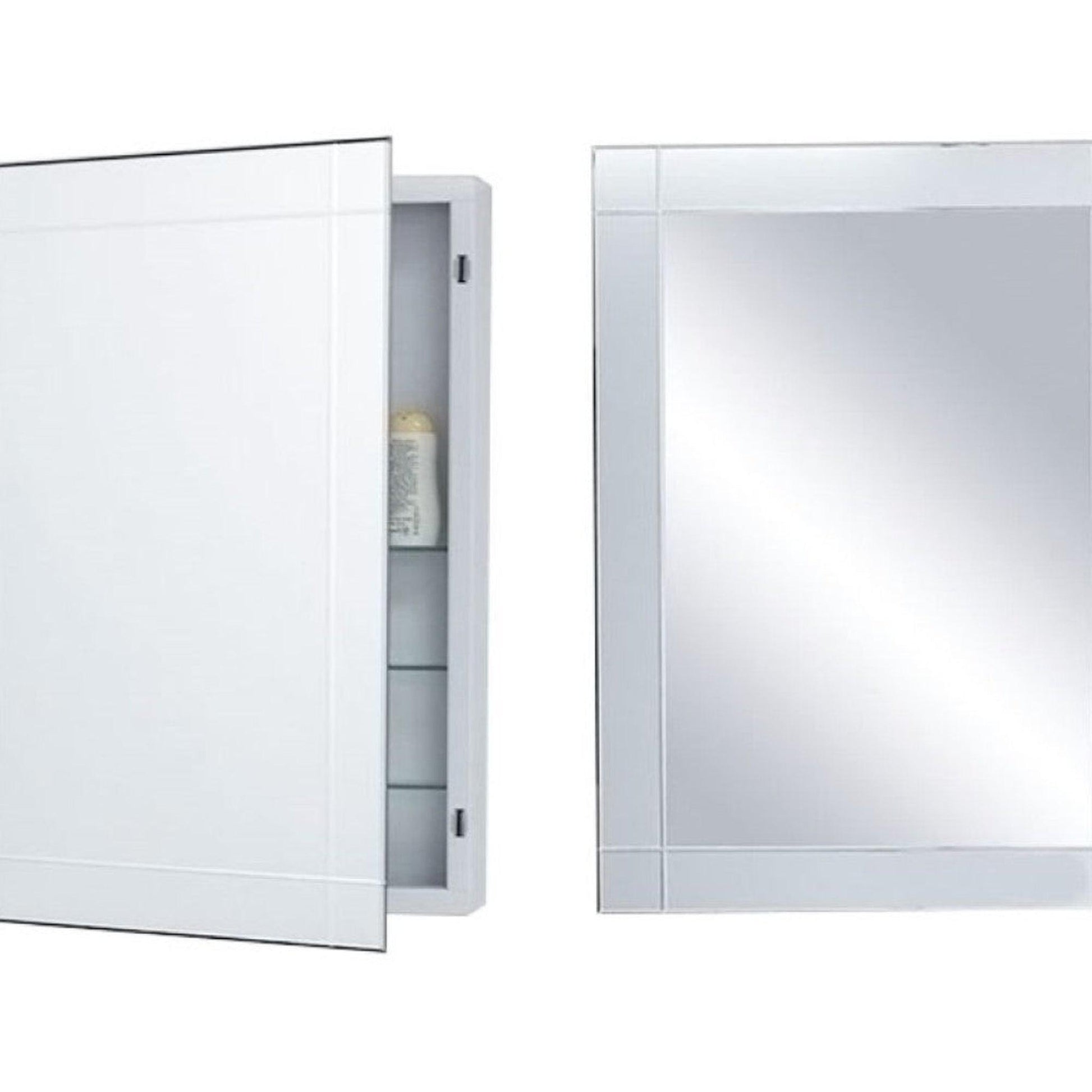 Bellaterra Home 808903-MC 22" x 30" Rectangle Wall-Mounted Frameless Mirror Medicine Cabinet