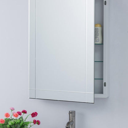 Bellaterra Home 808903-MC 22" x 30" Rectangle Wall-Mounted Frameless Mirror Medicine Cabinet