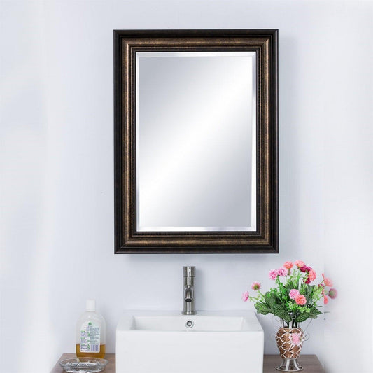 Bellaterra Home 808990-MC 22" x 30" Rectangle Wall-Mounted Framed Mirror Medicine Cabinet