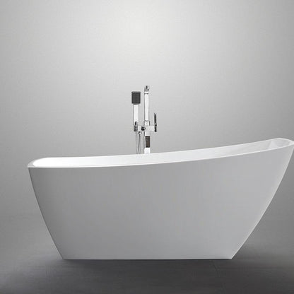 Bellaterra Home Albi 67" x 28" White Rectangle Acrylic Freestanding Slipper Soaking Bathtub