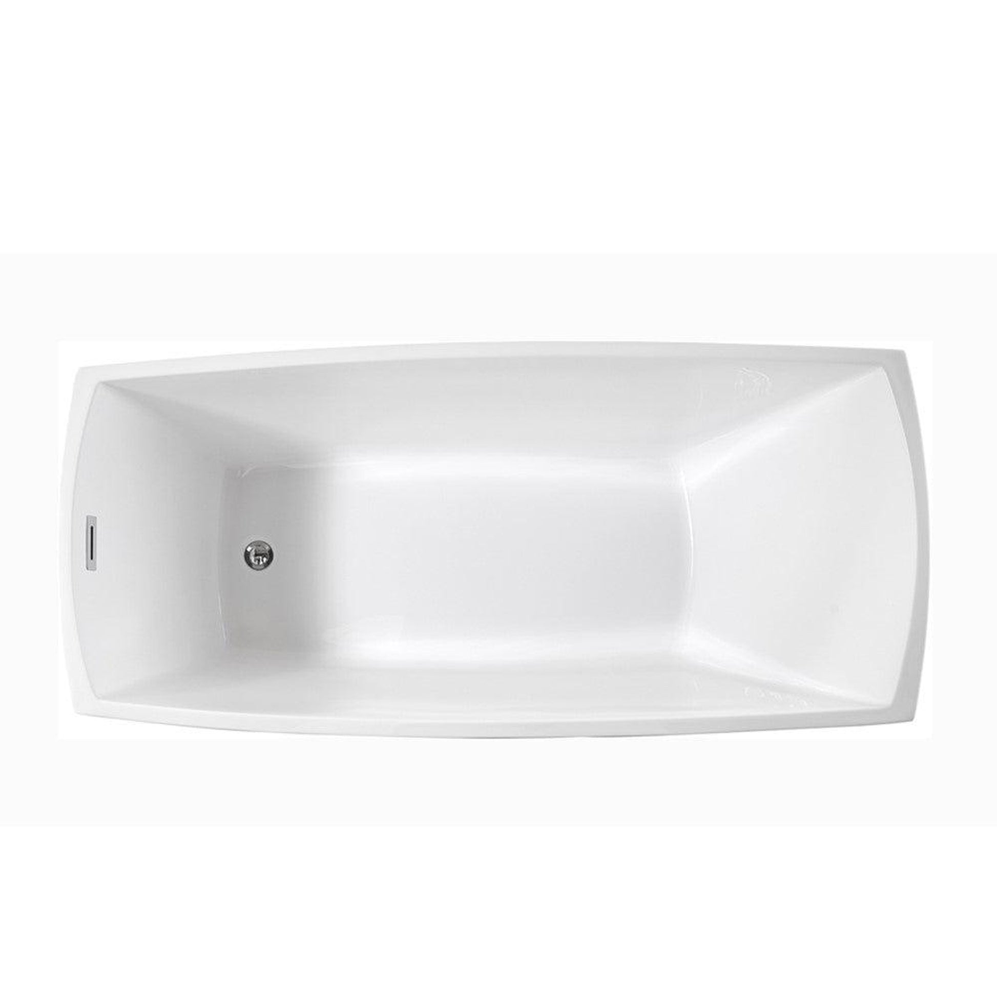Bellaterra Home Albi 67" x 28" White Rectangle Acrylic Freestanding Slipper Soaking Bathtub