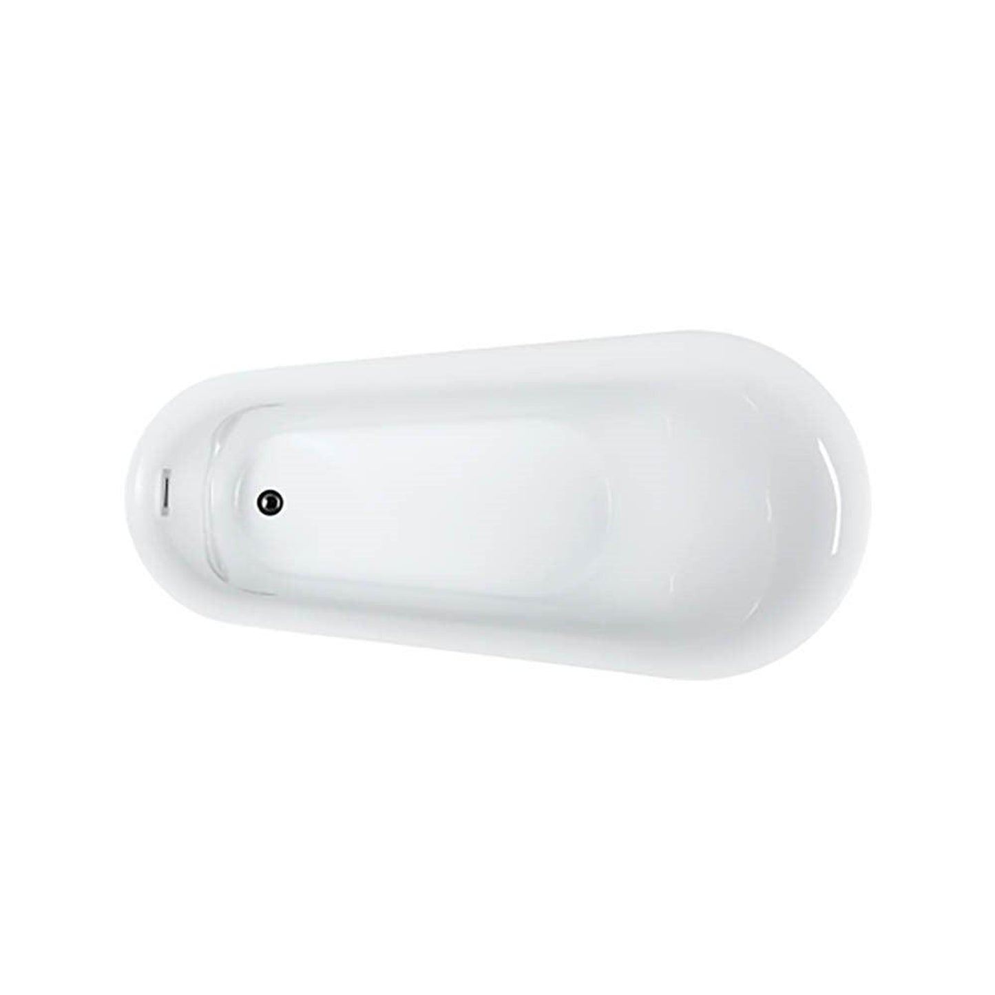 Bellaterra Home Arezzo 67" x 32" Glossy White Oval Acrylic Freestanding Slipper Soaking Bathtub