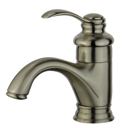 Bellaterra Home Barcelona 6" Single-Hole and Single Handle Brushed Nickel Bathroom Faucet With Overflow Drain