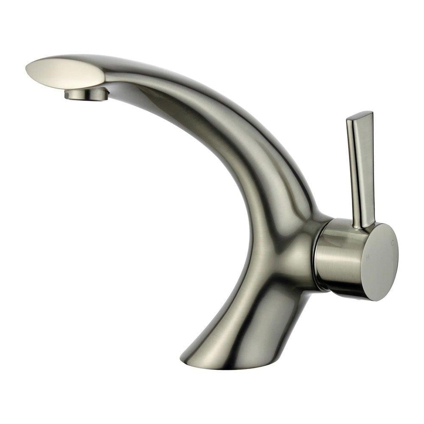 Bellaterra Home Bilbao 7" Single-Hole and Single Handle Brushed Nickel Bathroom Faucet With Overflow Drain