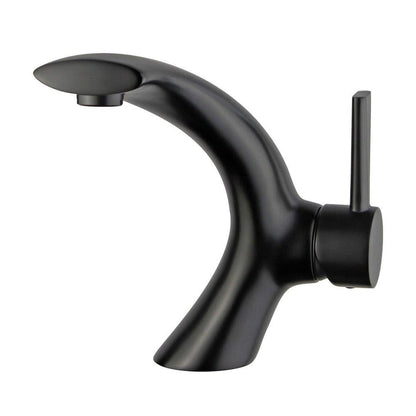 Bellaterra Home Bilbao 7" Single-Hole and Single Handle New Black Bathroom Faucet With Overflow Drain