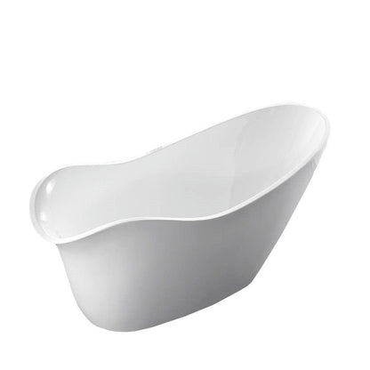 Bellaterra Home Colmar 69" x 31" White Oval Acrylic Freestanding Double Slipper Soaking Bathtub