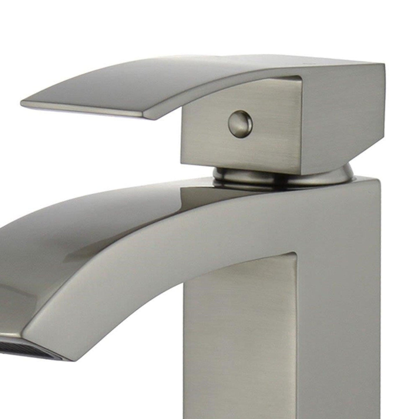 Bellaterra Home Cordoba 7" Single-Hole and Single Handle Brushed Nickel Bathroom Faucet With Overflow Drain